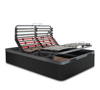 VentadeColchones - Canapé Abatible Tapizado Articulado y Mando Inalámbrico | Polipiel Negro | Medida 150 x 190 cm