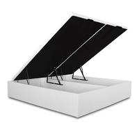 Ventadecolchones - Canapé Abatible Tapizado Lisboa Gran Capacidad | Polipiel Blanco | 160 x 190 cm (2 uds 80 x 190 cm)