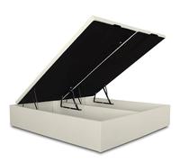Ventadecolchones - Canapé Abatible Tapizado Lisboa Gran Capacidad | Polipiel Blanco Roto | 180 x 190 cm (2 uds 90 x 190 cm)