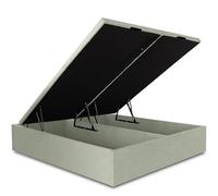 Ventadecolchones - Canapé Abatible Tapizado Lisboa Gran Capacidad | Tela Antimanchas Verde Agua | 160 x 190 cm (2 uds 80 x 190 cm)