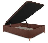 Ventadecolchones - Canapé Abatible Tapizado Serena con Patas y Tapa en Tejido 3D Transpirable | Tela Antimanchas Wengué | 150 x 190 cm