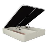 Ventadecolchones - Canapé Abatible Tapizado Serena con Tapa en Tejido 3D Transpirable | Polipiel Blanco Roto | 150 x 190 cm (2 uds 75 x 190 cm)
