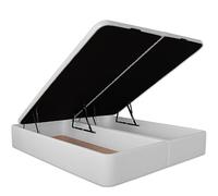 Ventadecolchones - Canapé Abatible Tapizado Serena con Tapa en Tejido 3D Transpirable | Polipiel Blanco | 150 x 190 cm (2 uds 75 x 190 cm)