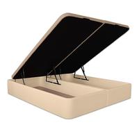 Ventadecolchones - Canapé Abatible Tapizado Serena con Tapa en Tejido 3D Transpirable | Polipiel Crudo | 180 x 190 cm (2 uds 90 x 190 cm)