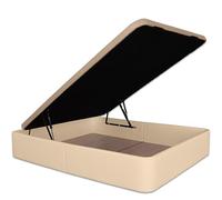 Ventadecolchones - Canapé Abatible Tapizado Serena con Tapa en Tejido 3D Transpirable | Polipiel Crudo | 135 x 190 cm