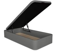 Ventadecolchones - Canapé Abatible Tapizado Serena con Tapa en Tejido 3D Transpirable | Polipiel Gris | 80 x 200 cm