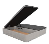 Ventadecolchones - Canapé Abatible Tapizado Serena con Tapa en Tejido 3D Transpirable | Tela Antimanchas Gris Perla | 180 x 190 cm (2 uds 90 x 190 cm)