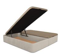 Ventadecolchones - Canapé Abatible Tapizado Serena con Tapa en Tejido 3D Transpirable | Tela Antimanchas Crudo | 160 x 190 cm (2 uds 80 x 190 cm)