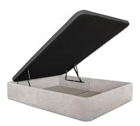 Ventadecolchones - Canapé Abatible Tapizado Serena con Tapa en Tejido 3D Transpirable | Tela Antimanchas Gris Perla | 150 x 190 cm