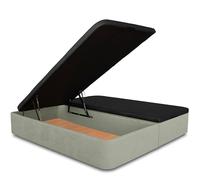 Ventadecolchones - Canapé Abatible Tapizado Serena con Tapa en Tejido 3D Transpirable | Tela Antimanchas Verde Agua | 150 x 190 cm (2 uds 75 x 190 cm)