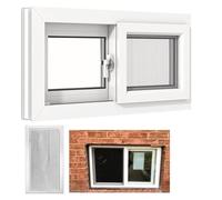 Ventana corredera de sótano con doble panel templado de aluminio insonorizado con bloqueo Securi para reemplazo del hogar (20 pulgadas de ancho x 12 pulgadas de alto)