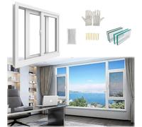 Ventana corrediza de vinilo de 28 x 15 28 x 14 29 x 15 pulgadas, repuesto de aluminio insonorizado para sótano, pollo y cobertizo, diseño blanco (20 x 14 pulgadas)