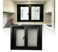 Ventana corrediza para sótano de aluminio RustResint de 20 x 24 pulgadas, ventana pequeña para cobertizos y baños, tamaños personalizados de 18 x 12 a 40 x 30 pulgadas (negro)