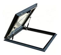 Ventana de techo de aluminio de doble templado con puntal de gas para acceso al sótano del ático de 20 x 8 pulgadas para luz natural y ventilación