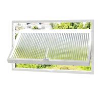 Ventana de ventilación giratoria de 360° para baño, ducha e inodoro, impermeable, aleación de aluminio inoxidable, 73,7 x 66 cm, color blanco, ideal para sótanos