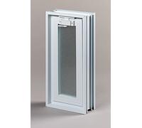 Ventana de ventilación para insertar en una pared de bloques de vidrio, ladrillo u hormigon | Dimensiones cm 19x38,4x8 | Sustituye 2 bloques de vidrio de 19x19x8 cm | Unidad de venta 1 ventana