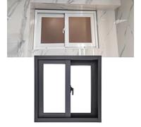 Ventana deslizante horizontal con pantalla y vidrio templado para reemplazo de baño, cobertizos del hogar, sótano y gallineros - Ventana de seguridad