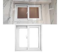 Ventana deslizante horizontal con pantalla y vidrio templado para reemplazo de baño, cobertizos del hogar, sótano y gallineros - Ventana de seguridad