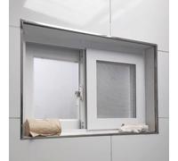 Ventana deslizante horizontal de aluminio esmerilado para privacidad y ventilación del baño, 30 x 24 pulgadas, ideal para hogares, Lar y Smals, incluye Sns