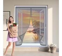 Ventana Magnética 105 x 105 cm Varios Tallas, Cierre Automático, No Requiere Herramientas, Mantiene El Aire Fresco Ventana con Mosquitera Magnética para Todas Las, Gris