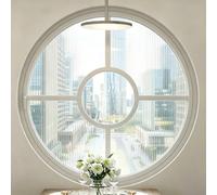 Ventana redonda de vidrio templado giratorio de 360° con mango bloqueable, diseño ventilado para cobertizo, sótano, baño y tienda, color blanco, 75 cm / 29.5in, duradera y segura
