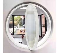 Ventana Redonda giratoria de aleación de Aluminio, Ventana de Ojo de Buey de Vidrio Templado con manija para decoración de Pared, Ventana abatible para Cocina y hogar, Color Blanco, 1,60 cm/
