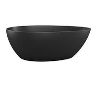 Vente-unique -BaÒera independiente asimÈtrica 245 litros 160 x 82 x 58 cm Negro mate AcrÌlico - APULIA