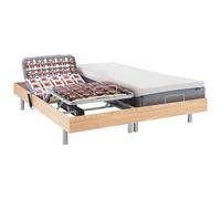 Vente-unique Cama articulada elÈctrica con Memoria de Forma HESIODE III de DREAMEA - Motor OKIN - Roble marrÛn Topo - 2x90x200 cm