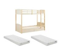 Vente-unique - Cama litera 2 plazas Limodara - MDF - Beige