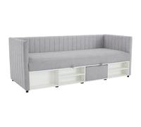 Vente-unique-Canapé abatible Banco 80 x 200 cm - Tela - Gris - LAOZIA