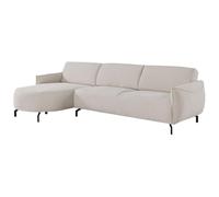Vente-unique-CanapÈ d'angle Gauche en Tissu Beige FERIONA