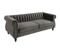 Vente-unique Chesterfield Trumbo - Sof√° de 3 plazas de Terciopelo con Efecto Espejo