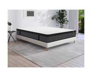 Vente-unique - Colchón de 140 x 190 cm híbrido de muelles ensacados con 7 zonas y gel viscoelástico de 25 cm de grosor - TOLCA de YSMÉE White