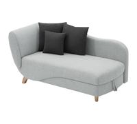 Vente-unique-Diván (ángulo Izquierdo) Convertible de Tela Gris Claro con arcón Penelope