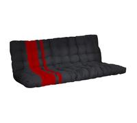 Vente-unique Futon MODULO Clic-clac - 135 x 190 cm - Colores: Negro y Rojo