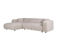 Vente-unique - Gran sof√° esquinero Izquierda de Tela Beige POGNI