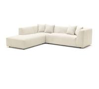Vente-unique-Gran sofá de Esquina Izquierda de Pana Beige NAEMIA de Maison Céphy
