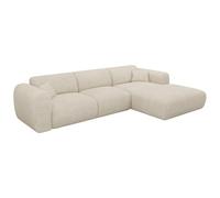Vente-unique-Gran sofá rinconera Derecho de Pana Beige POGNI de Maison Céphy