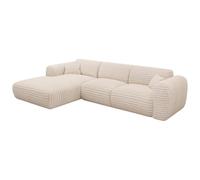 Vente-unique-Gran sofá rinconero Izquierdo de Pana Color Beige de Maison Céphy