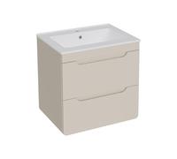 Vente-unique - Lavabo individual Aruba de 60 cm de largo x 46 cm de ancho x 59 cm de alto de tablero DM, color beige