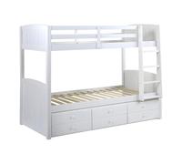 Vente-unique Literas separables ANCHISE II - 2 x 90 x 190 cm - con Almacenamiento - Pino Blanco