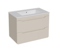 Vente-unique - Mueble de baño colgante con lavabo - Beige - 80 cm - Aruba