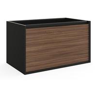 Vente-unique - Mueble de Lavabo Baniva - L 80cm x A 45.8cm x H 45cm - MDF - Negro, Color Natural Oscuro