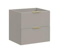 Vente-unique-Mueble Flotante con Lavabo Rayado - Beige - L60 cm - ZEVARA