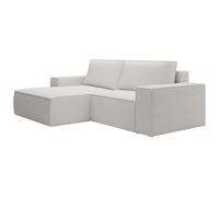 Vente-unique-Pequeño sofá rinconera Izquierda de Pana Color Beige Amelia