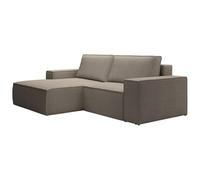 Vente-unique-Pequeño sofá rinconera Izquierda de Pana Color Taupe Amelia