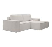 Vente-unique-PequeÒo Sofá rinconera Derecha de Pana Beige Amelia