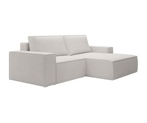 Vente-unique-PequeÒo Sofá rinconera Derecha de Pana Beige Amelia