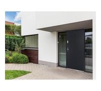 Vente-unique - Puerta de entrada de acero Alt. 207 x Ancho 100 cm antracita - se abre hacia la derecha AGUEDA Gray
