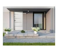 Vente-unique - Puerta de entrada de acero y inox Alt. 207 x Ancho 100 cm blanco - abre a la derecha - NAXARA White